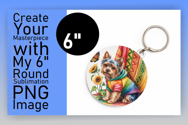 Elegant Round Design for Sublimation , Cute Dog