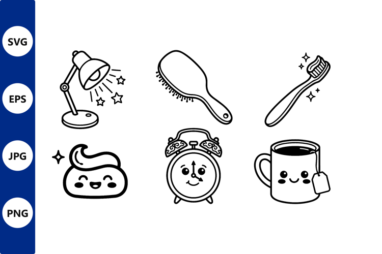 Cute Kawaii Icons Lamp Hairbrush