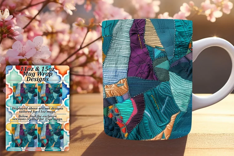 Stitched Beauty Mug Design Sublimation 15oz