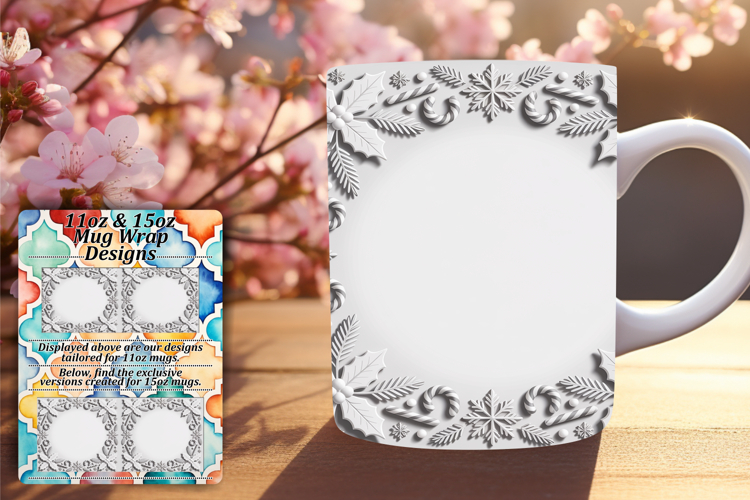 Charming 15oz Mug Wrap Png Artwork , Christmas