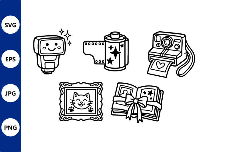 Cute cat photo frame camera and film