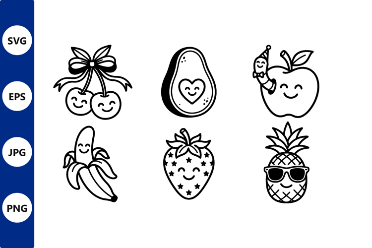 Black and White Pineapple Clipart Image 7