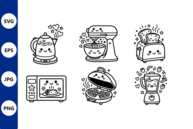 Cute Black and White Kitchen Appliances