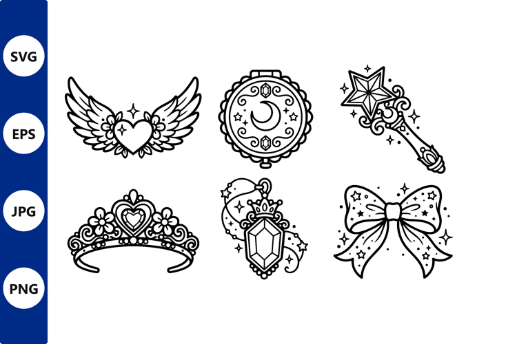 Magical Stars Heart Wing Tiara Bow