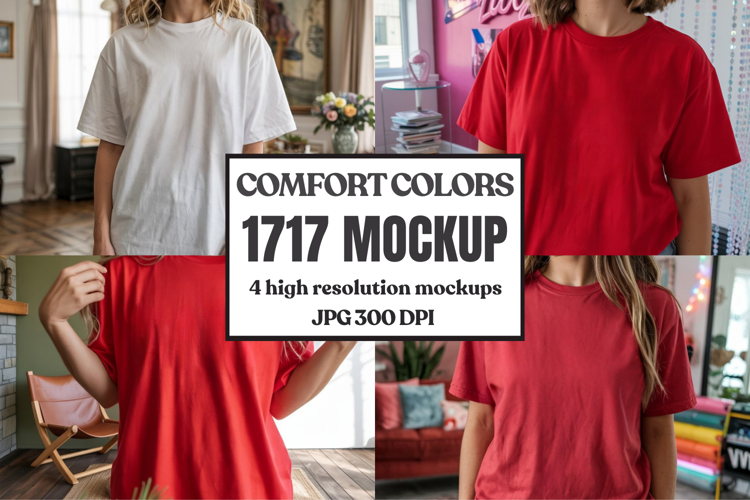 Comfort Colors 1717 Yellow T-Shirt Mockup