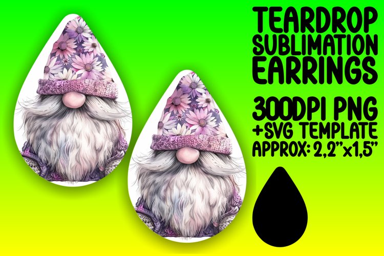 Charming Gnome Vistas: Sublimation Teardrop Wonders