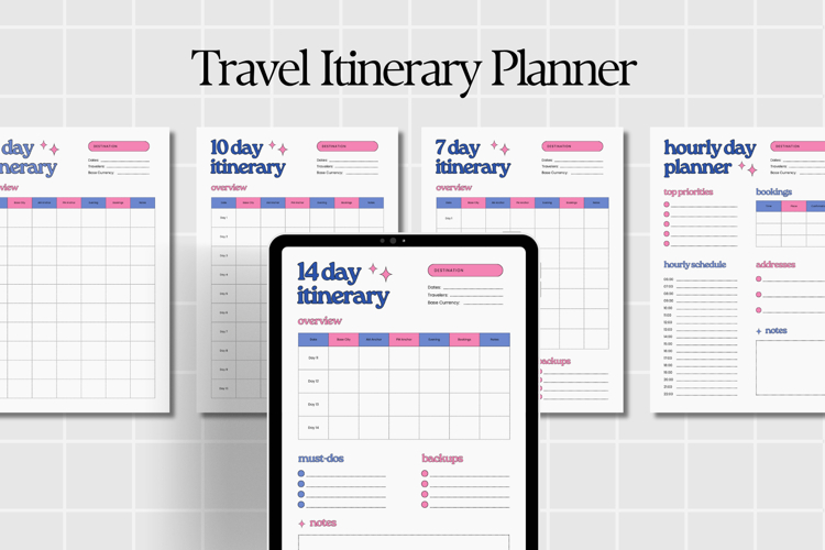 7/10/14 Day Itinerary Hourly Day Planner Printable PDF example image 1