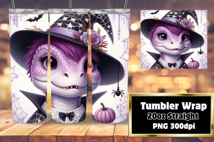 ELEGANT 20oz Sublimation Tumbler Wrap , Halloween Dino