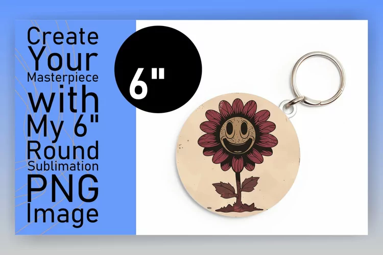 Cheerful Retro Petals: Round Designs Art PNG