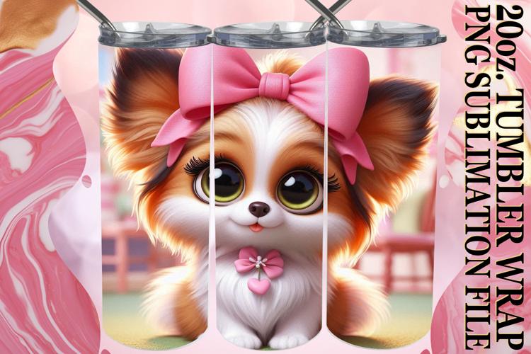 Unique horizons 20oz tumbler wrap, 3D Dog