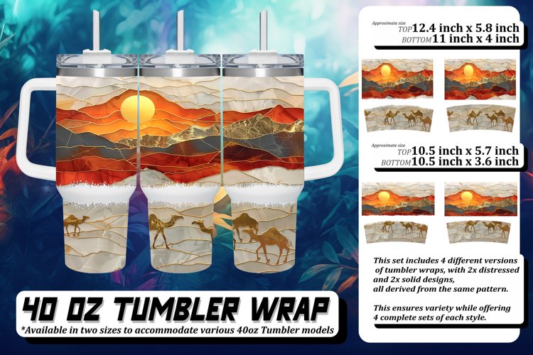 Golden Tumbler Wrap: Glitter Sublimation, 40oz