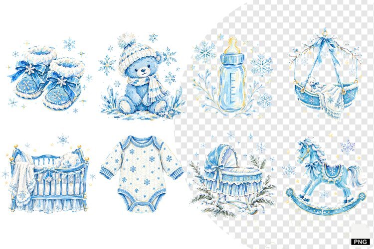 Winter Baby Shower Clipart example image 1