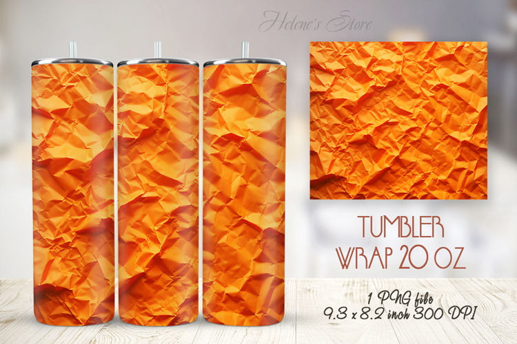 Texture of orange crumpled paper straight tumbler 20oz wrap