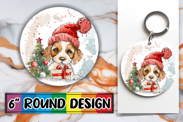 Festive Holiday Animals Sublimation Design Keychain