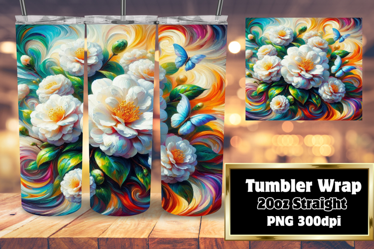 STYLISH 20oz Tumbler Template for Any Occasion , Flowers