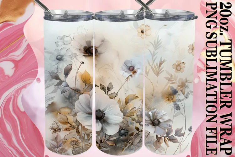 Colorful Petal Paradise Tumbler Wrap, Whimsical Bliss