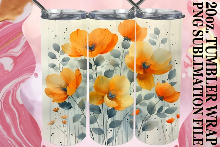 Charming Spring Meadow of Flowers Tumbler Design
