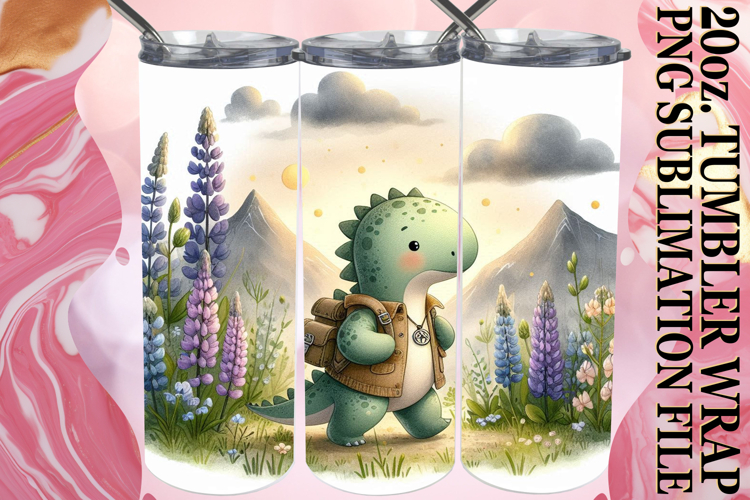 RADIANT SPIRIT 20oz TUMBLER WRAP, Cute Dino