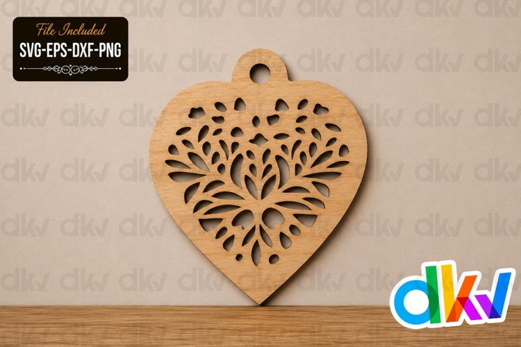 Valentine Heart Tag SVG Laser Cut File