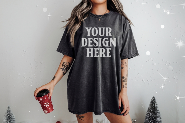 Pepper Christmas Comfort Colors 1717 TShirt Mockup, CC 1717