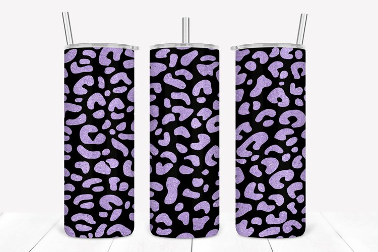 Lavender Glitter Leopard Print 20oz Skinny Tumbler