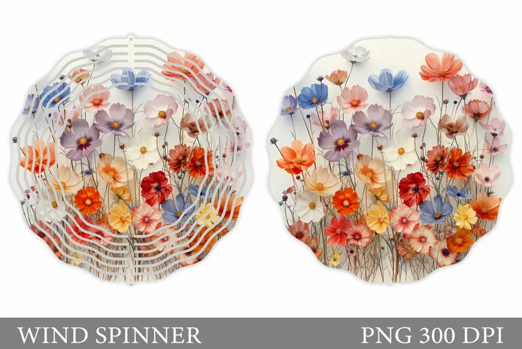 Flowers Wind Spinner Design. Flowers Spinner Sublimation