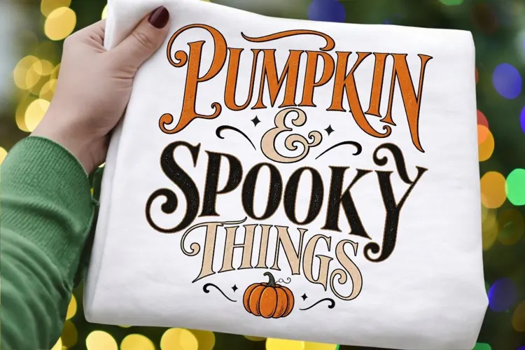 Pumpkin and Spooky Things PNG, Retro Halloween Pumpkin
