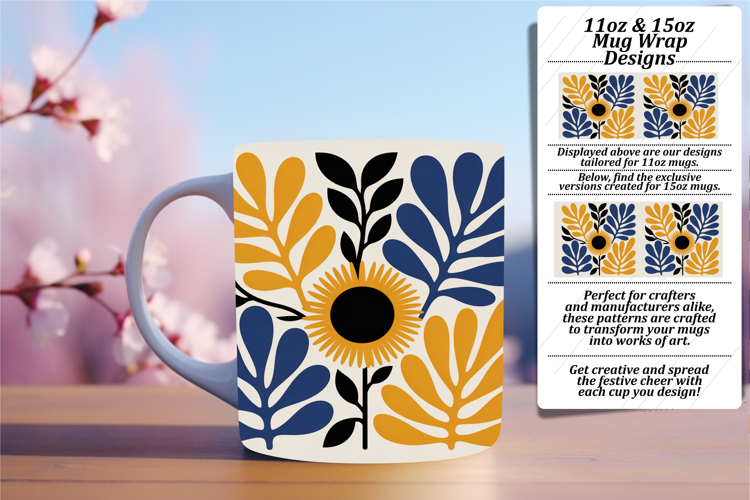 Gift 11oz Mug Wrap Png Artwork , Flowers