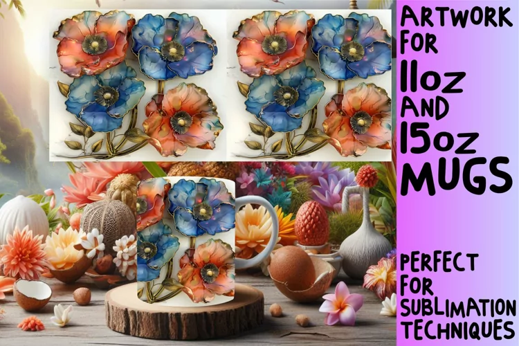 Lively Spring Blossom Elegance Mug Wrap: Sublimation - 11oz/