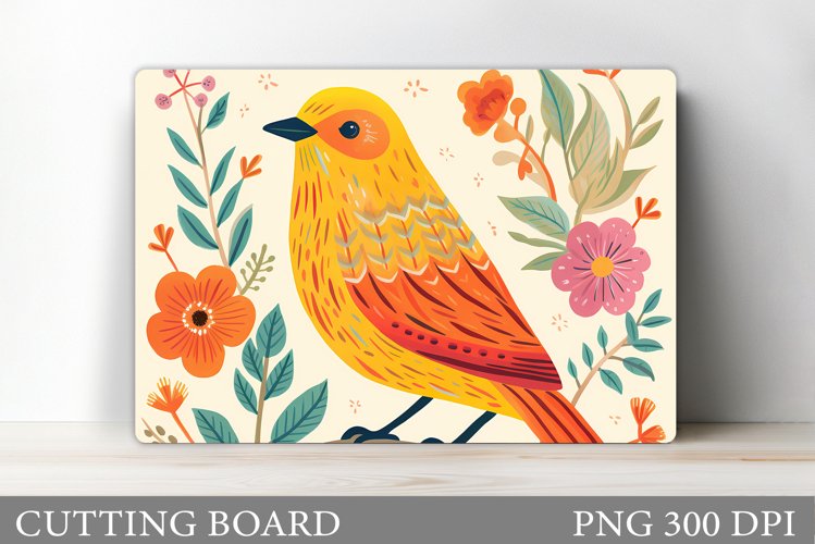 Bird Cutting Board Sublimation. Bird Flowers Cutting Board