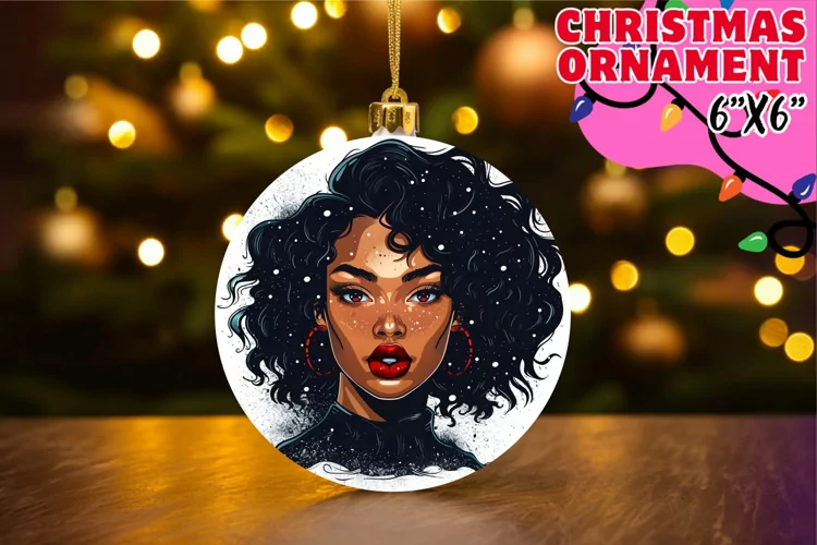 Bright Circle Keychain Design, Xmas Girl