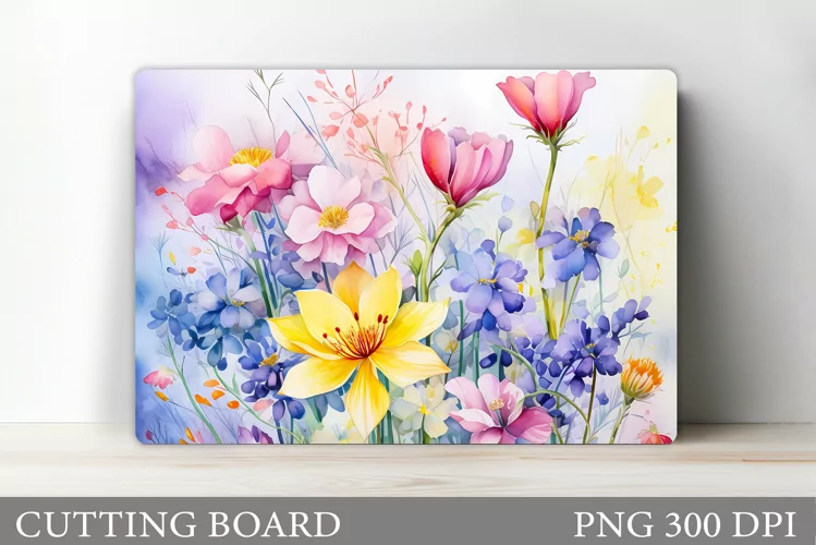 Wildflowers Cutting Board. Flowers Kitchen Cutting Board
