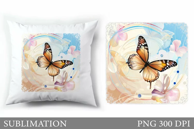 Butterfly Pillow Sublimation. Bitterfly Sublimation