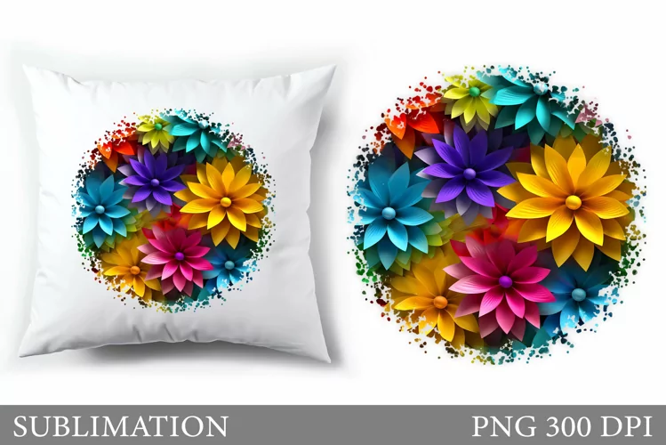 Flowers Pillow Sublimation. Summer Sublimation