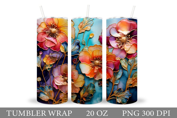 Flowers Tumbler Design. Flowers Tumbler Wrap Sublimation