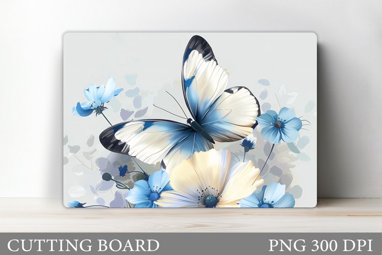 Butterfly Cutting Board. Flowers Cutting Board Sublimation example image 1