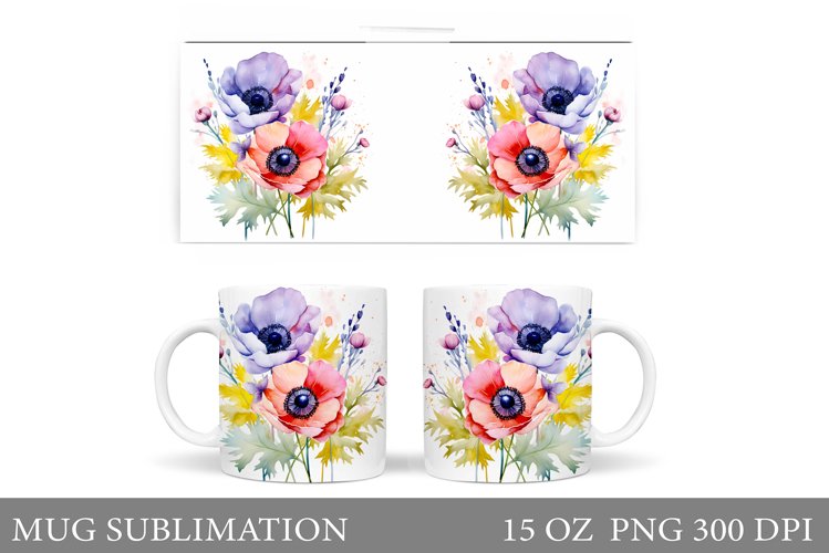 Flowers Mug Sublimation. Wildflowers Mug Design example image 1