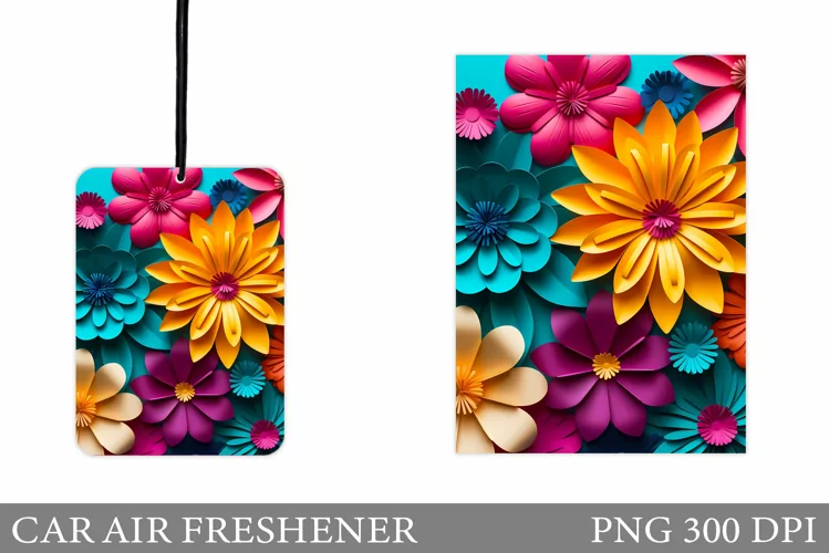 3D Flowers Car Air Freshener. Car Air Freshener Sublimation