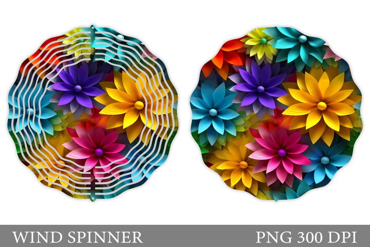 Flowers Wind Spinner Sublimation. Flowers Spinner Design