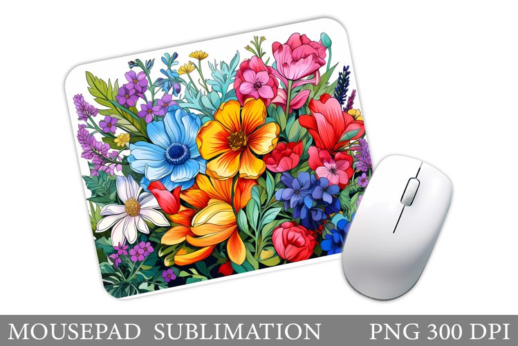 Wildflowers Mouse Pad. Flowers Mouse Pad Sublimation