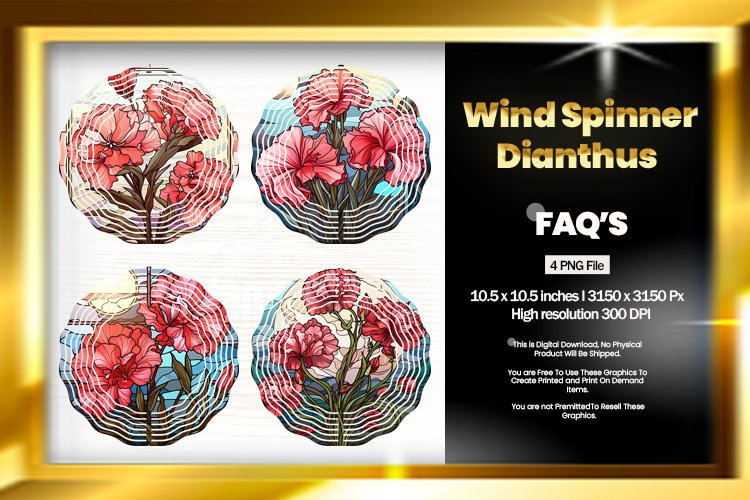 Dianthus Wind Spinner Sublimation - 04 Variations example image 1