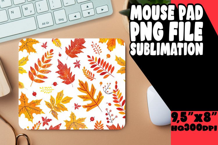 Cozy Autumn Season Mouse Pad with Watercolor