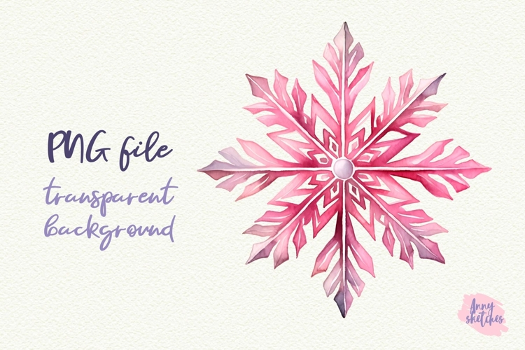 Pink Snowflake PNG | Snowflake Coquette Christmas Clipart example image 1