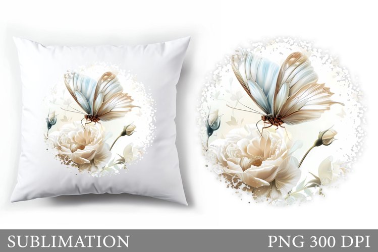 Butterfly Pillow Sublimation. Bitterfly Sublimation example image 1