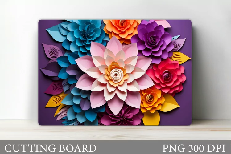 3D Flowers Cutting Board. Flowers Kitchen Cutting Board