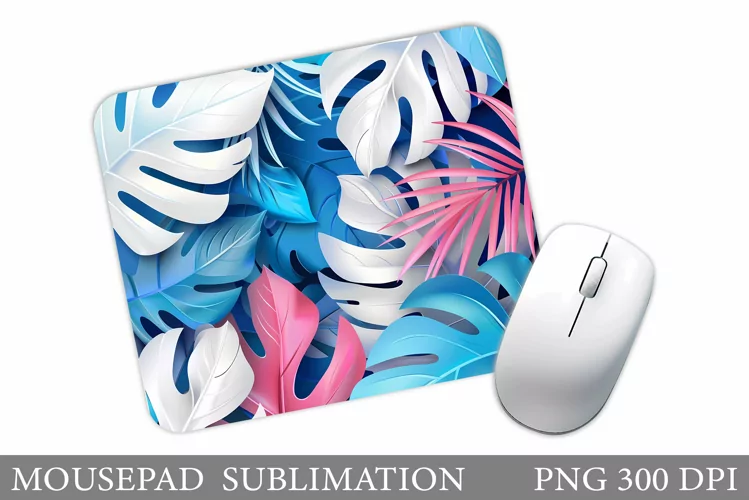 Tropical Mouse Pad Sublimation. Tropical Leaves Mouse Pad