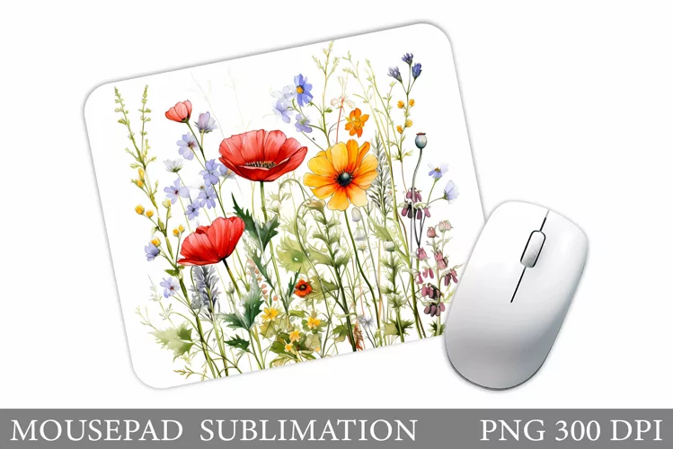 Wildflowers Mouse Pad. Flowers Mouse Pad Sublimation