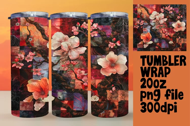 Color Burst 3D Embroidered Tumbler Wrap