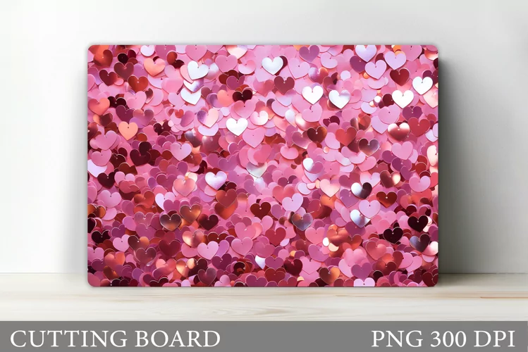 Hearts Cutting Board Sublimation. Valentines Cutting Board
