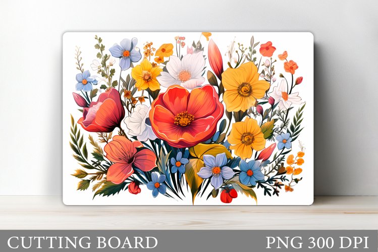 Wildflowers Cutting Board. Flowers Cutting Board Design